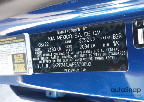 2023 Kia Forte Lxs from USA, damaged, VIN 3KPF24AD4PE530602